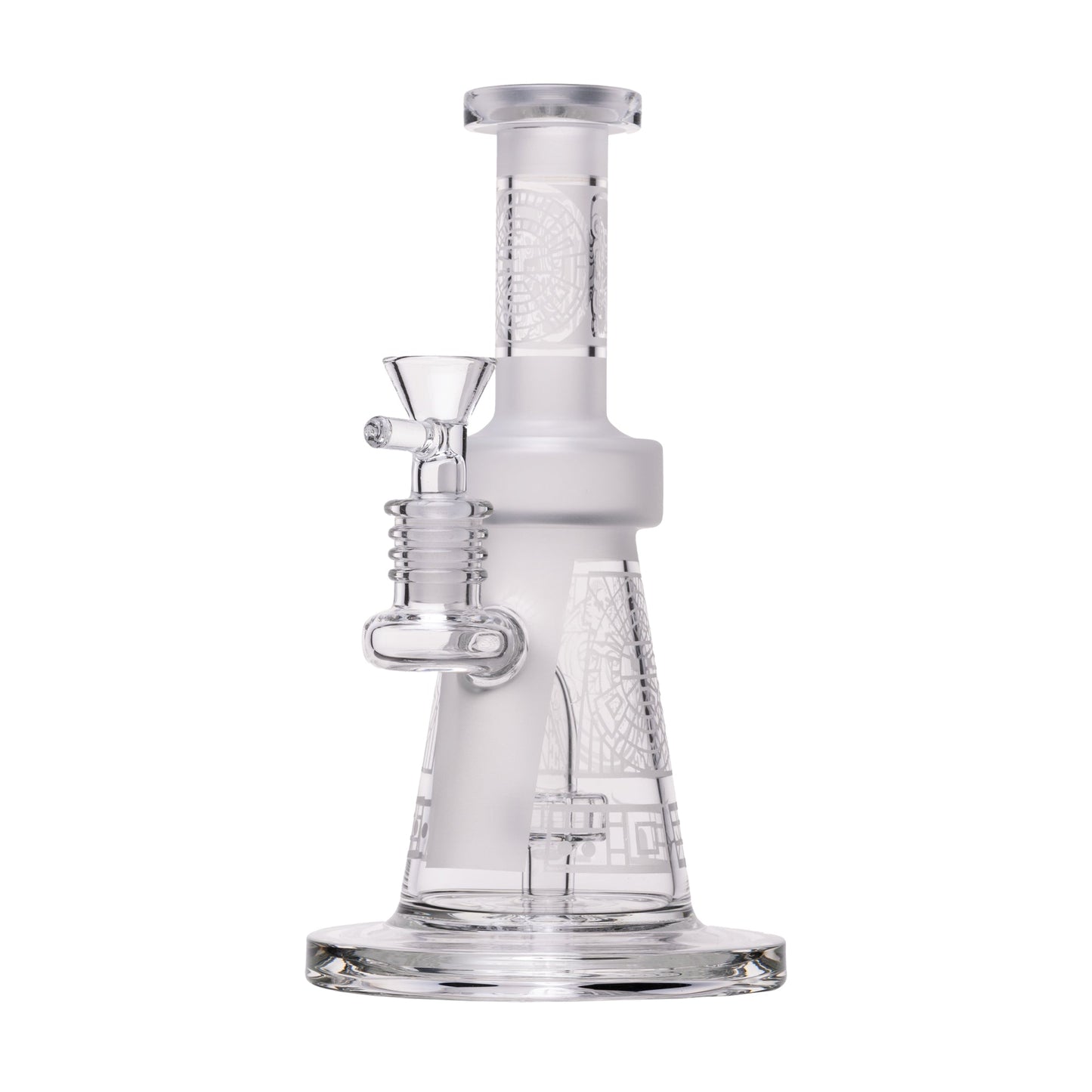 Human Grade Aztec (Sandblasted) Glass Water Pipe