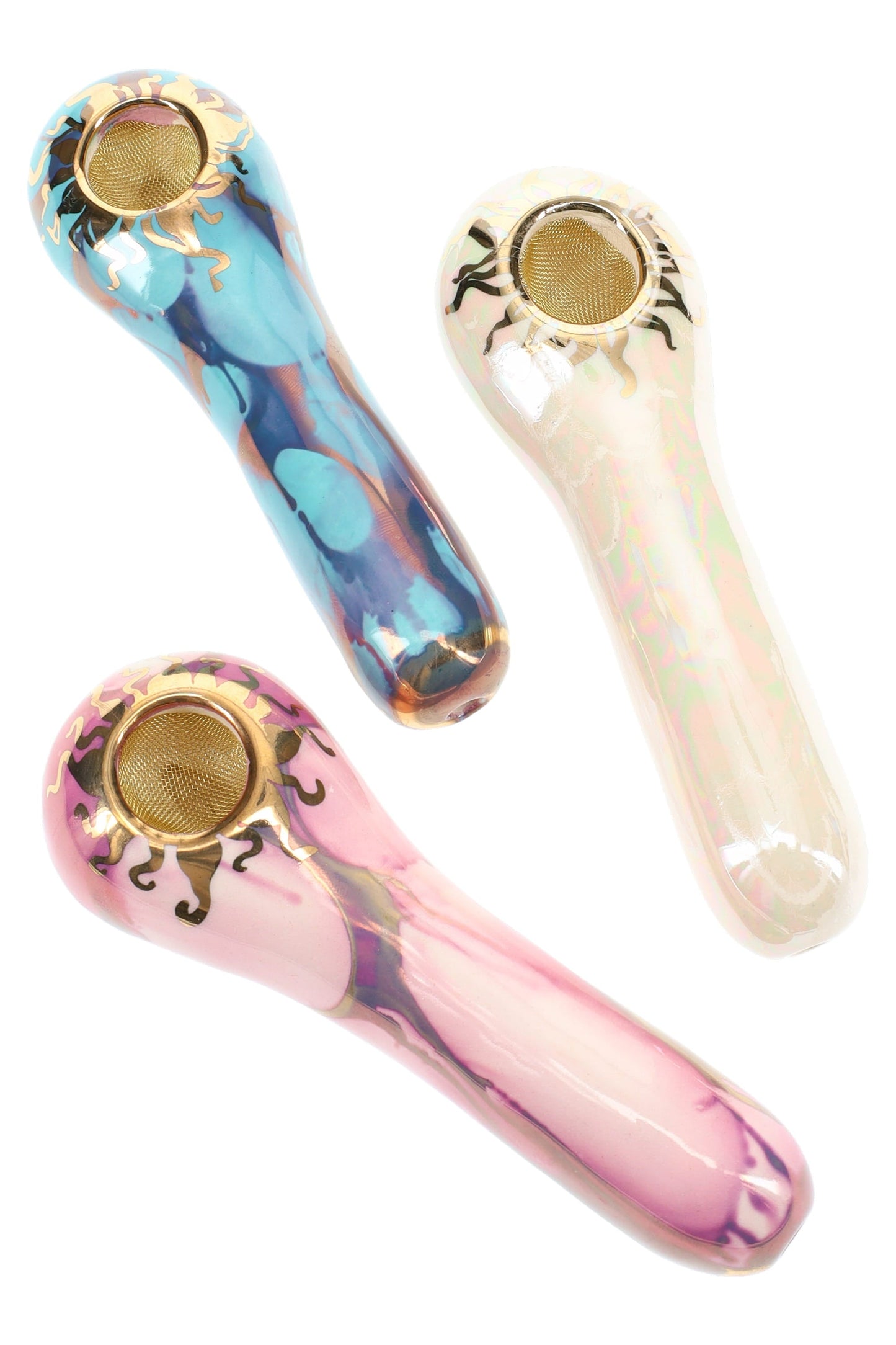 Ancient Creations Ceramics 4″ Ceramic Spoon Hand Pipe – Brass Screen – US-Made